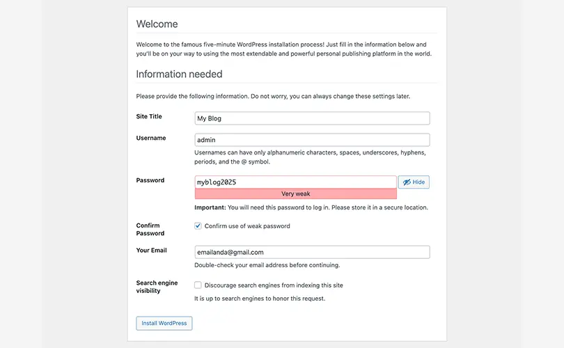 Install WordPress di localhost XAMPP