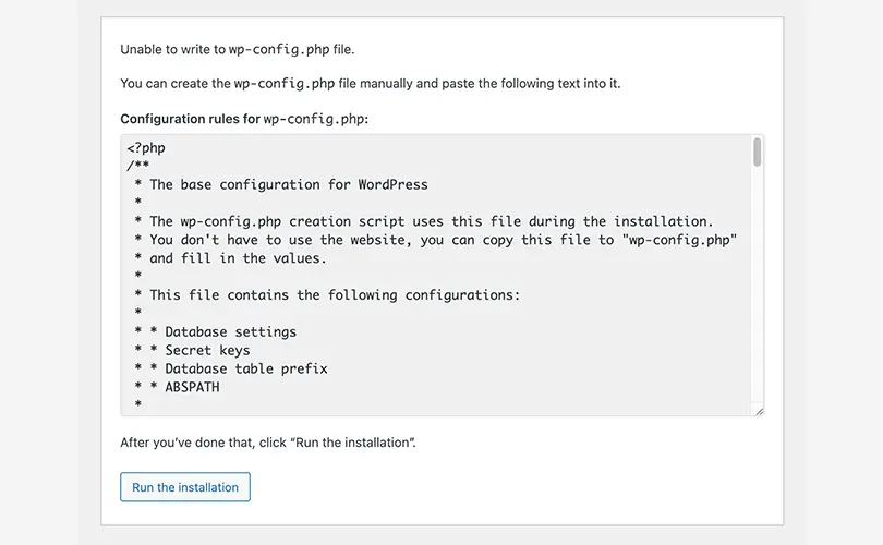 Run the installation